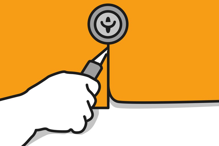 Illustration einer Hand, die eine Silikonfuge mit einem Fugenschneider entfernt