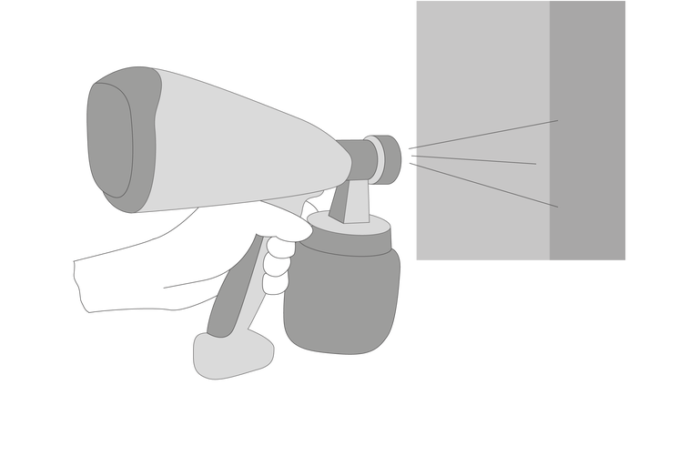 Farbsprühpistole im Einsatz