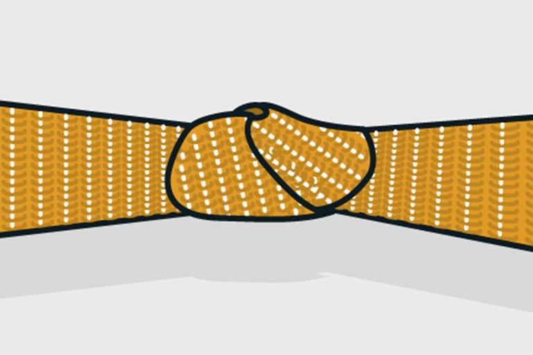 Abbildung einer gebundenen Textilschlaufe