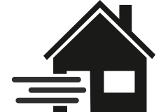 Symbol für Haus mit Informationstafel