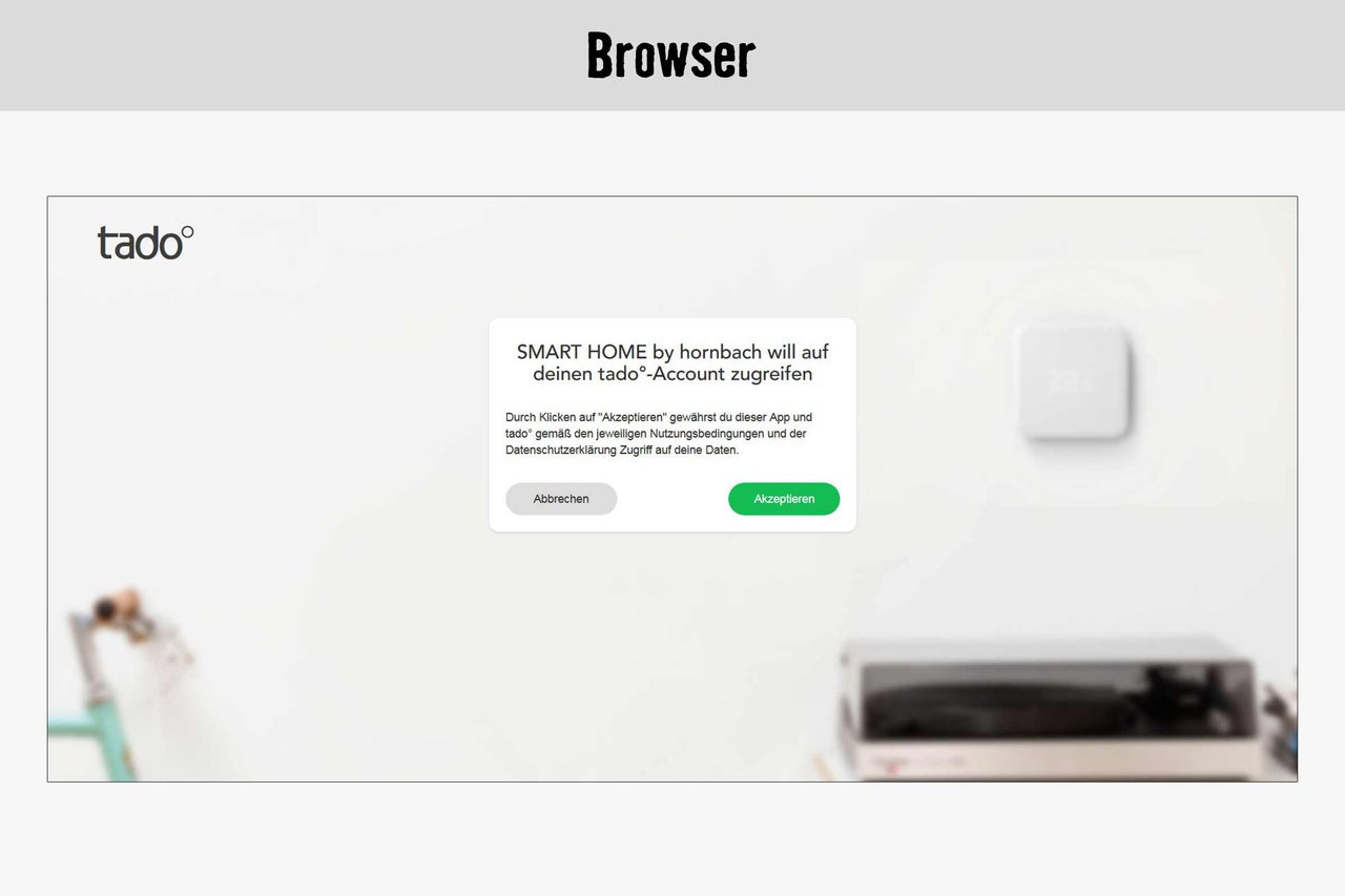 Tado Smart Home Integration im Browser