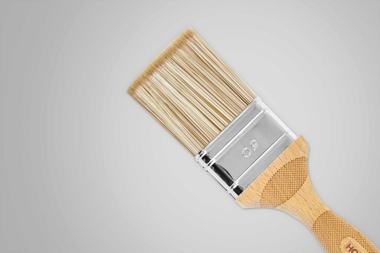 Flachpinsel mit Holzgriff und einer Breite von 50 Millimeter