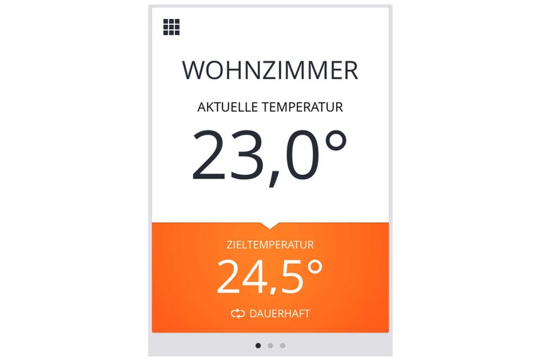 Anzeige mit Informationen zur Raumtemperatur