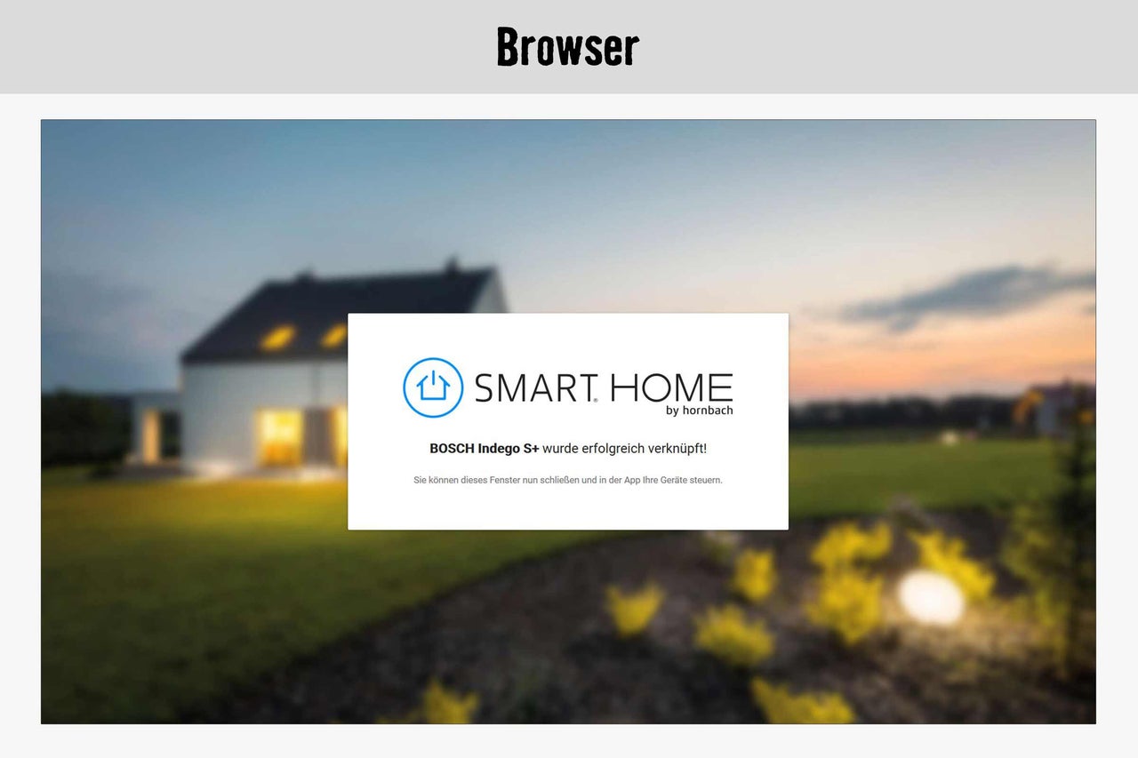 Hornbach Smart Home Anzeige im Browser