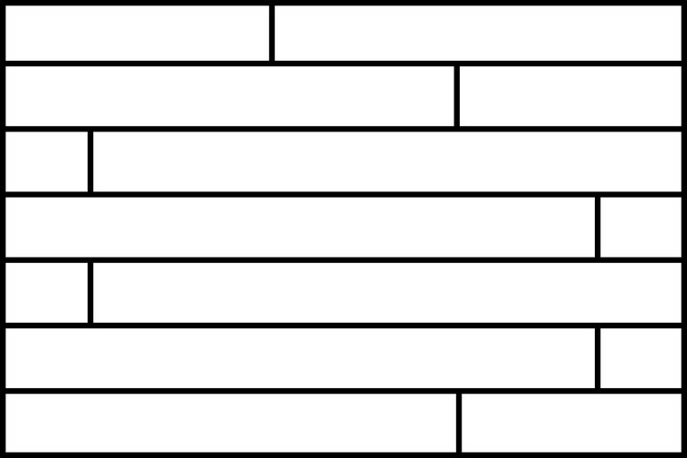 Schematische Darstellung eines Verlegemusters für Bodenbeläge.