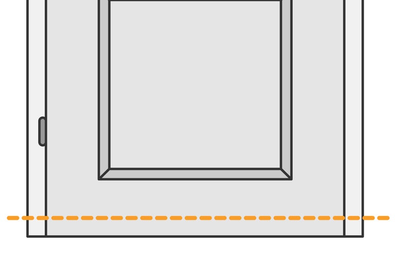 Illustration einer Innentür mit einem Türgriff