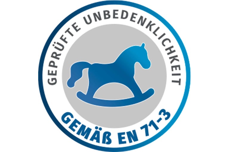 Geprüfte Unbedenklichkeit gemäß EN 71-3 Siegel