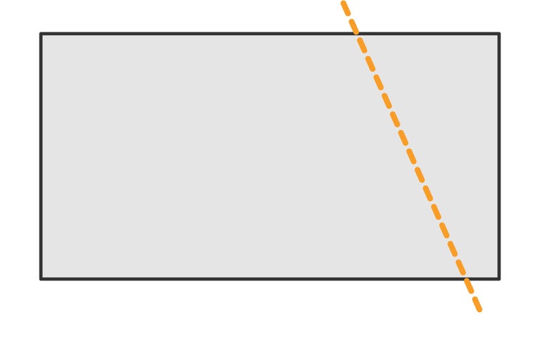 Rechteck mit diagonaler Markierung