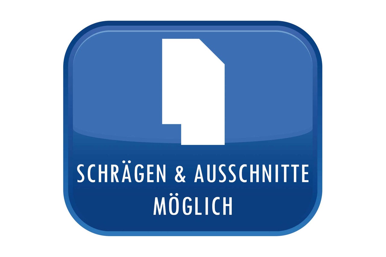 Schrägen und Ausschnitte möglich Symbol