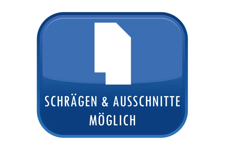 Schrägen und Ausschnitte möglich Symbol