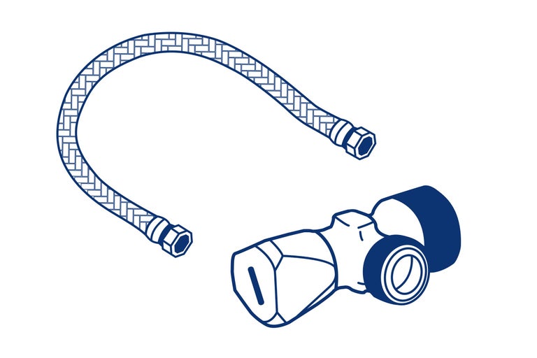 Eckventil mit Panzerschlauch