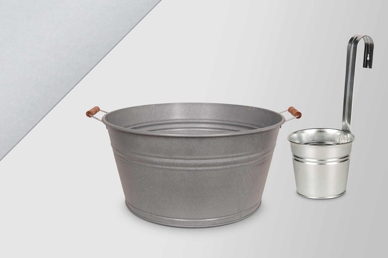 Metall Eimer und Schöpfkelle für Saunazubehör