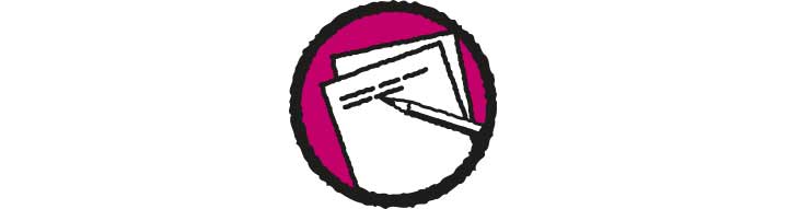 Symbol für schriftliche Notizen oder Dokumentation