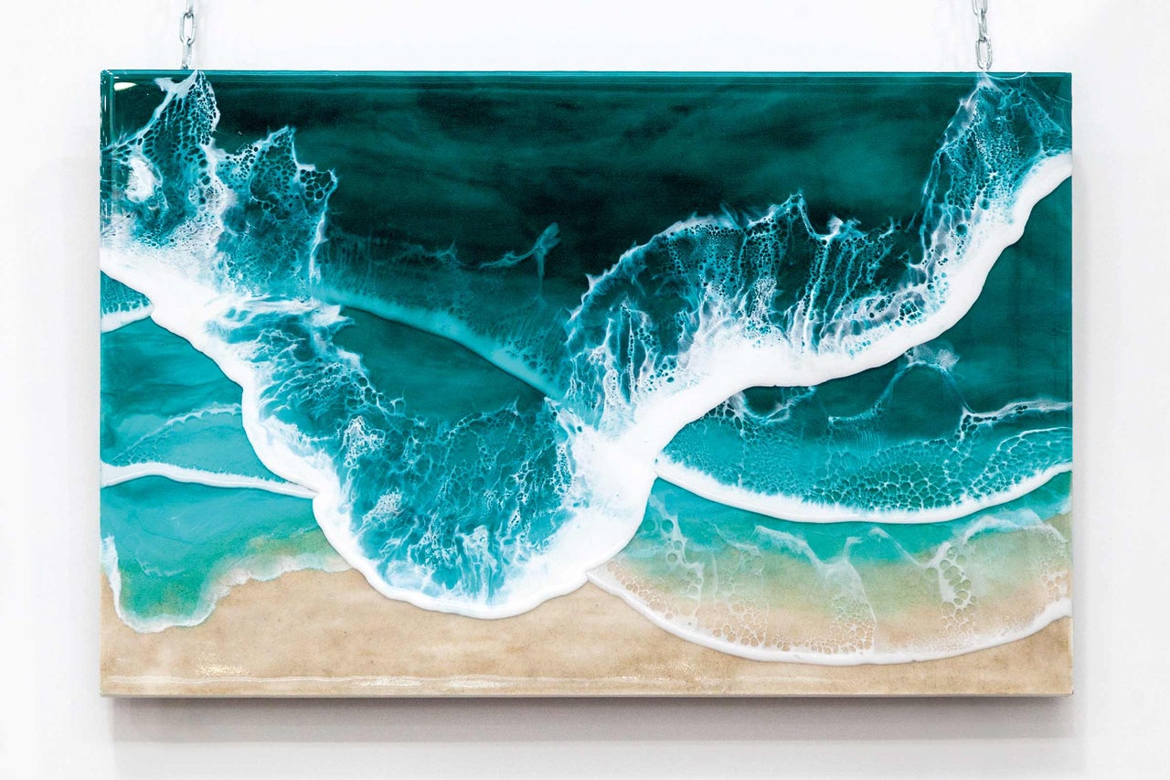 Gemälde mit Wellen und Strand an einer Kette