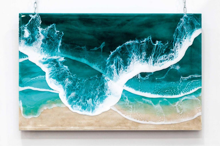 Gemälde mit Wellen und Strand an einer Kette