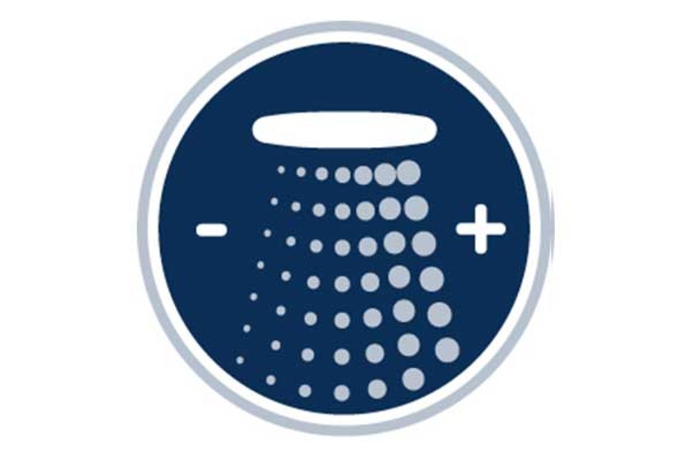 Symbol für einstellbare Wassermenge