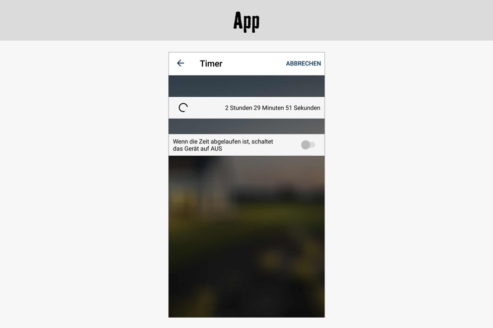 App-Ansicht mit Timer-Funktion