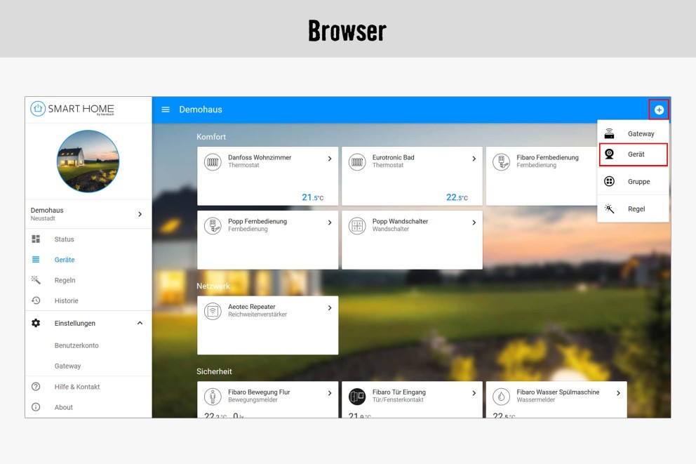 Gateway anlernen 3 Browser