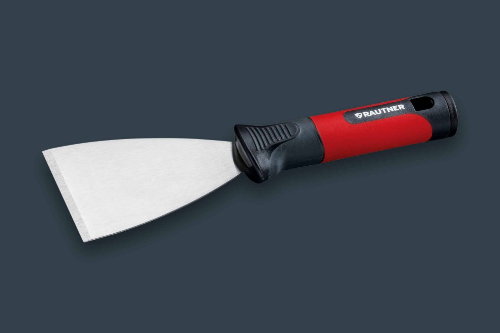 Spachtel mit Stahlblatt und Kunststoffgriff
