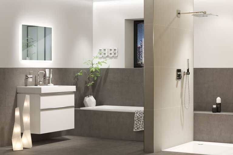 Badezimmer in Grau