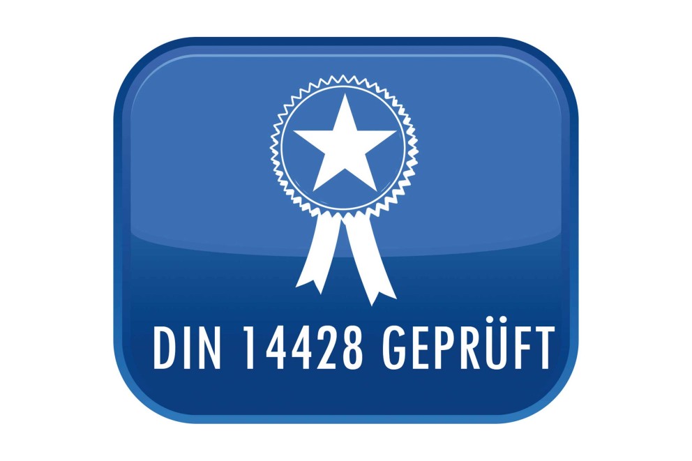 DIN 14428 geprüft Siegel