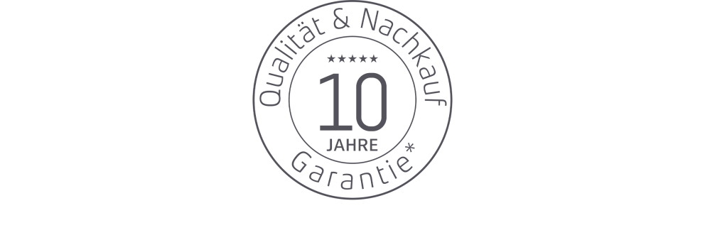 Symbol für 10 Jahre Garantie für Qualität und Nachhaltigkeit