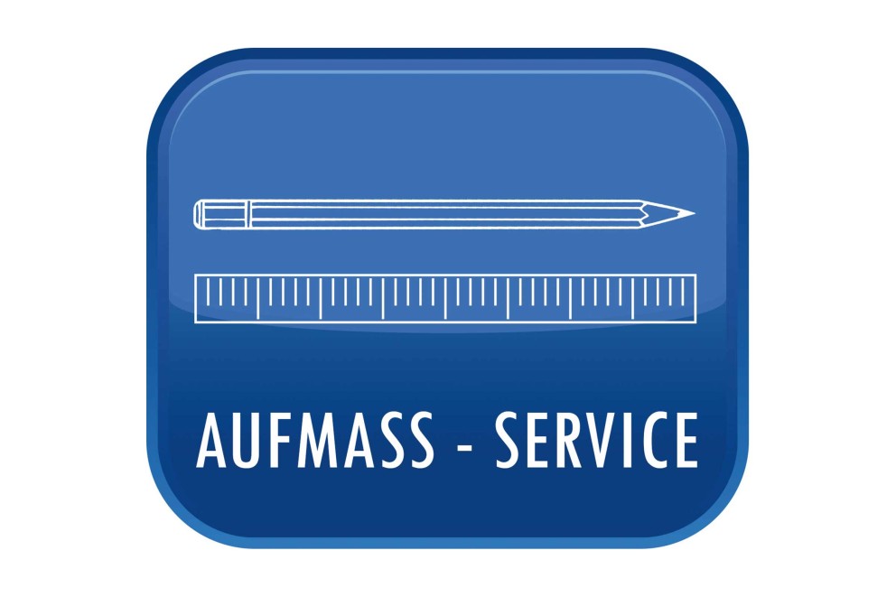 Aufmass Service Symbol mit Bleistift und Lineal