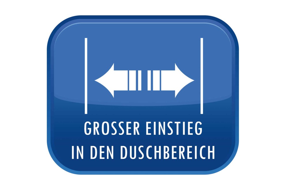 Symbol für großen Einstieg in den Duschbereich