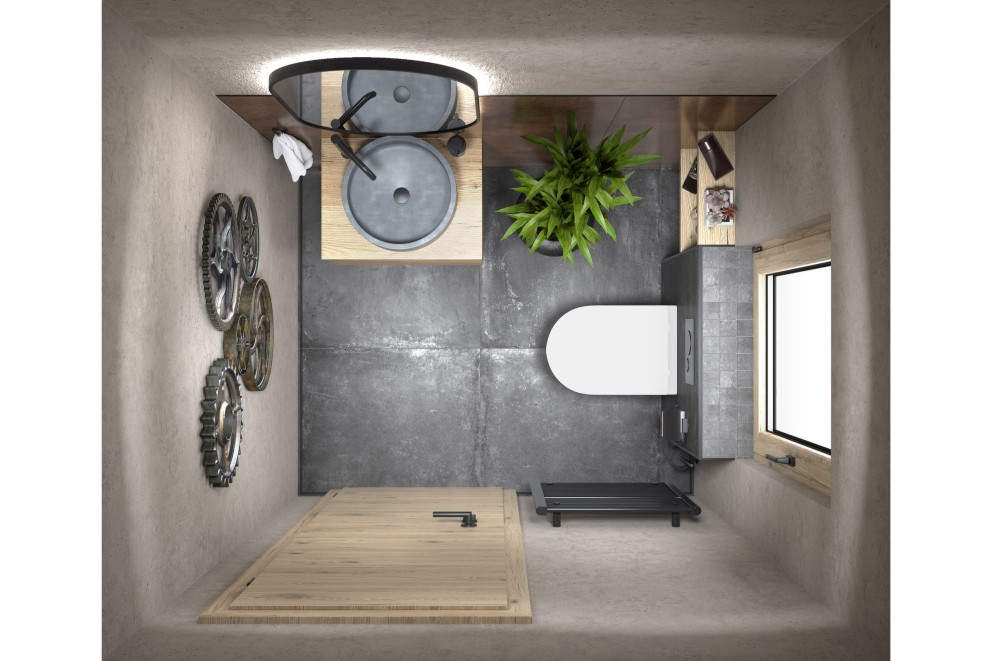 Badkonzept Detroit WC Grundriss Badkonzept Detroit WC Grundriss