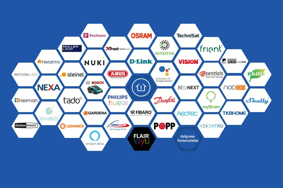 Logoübersicht von Smart Home Herstellern