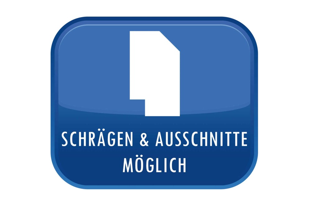 Schrägen und Ausschnitte möglich Symbol