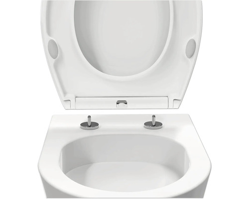Weißer Toilettensitz mit Deckel