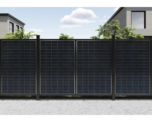 Sichtschutzzaun mit Solarzellen für den Garten