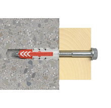 Fischer Dübel mit Schraube in Beton und Holz