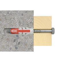Fischer Dübel in Betonwand und Holz