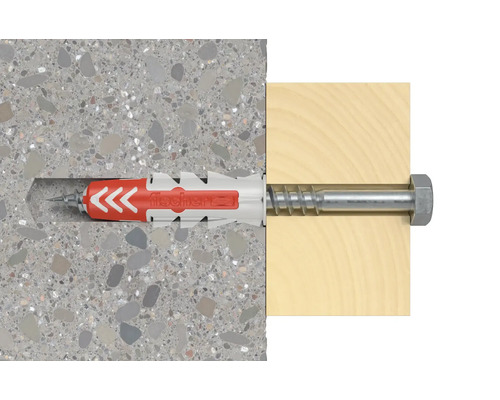 Fischer Dübel in Betonwand und Holz
