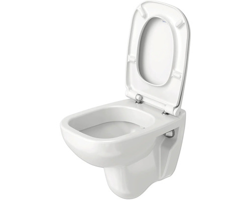 Wand-Tiefspülklosett mit offenem Spülrand und Toilettendeckel