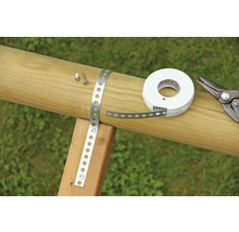 Lochband- und Montageband 17 mm, 3 m in Abrollkassettte, verzinkt