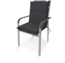 Gartenstuhl mit grauer Polsterauflage