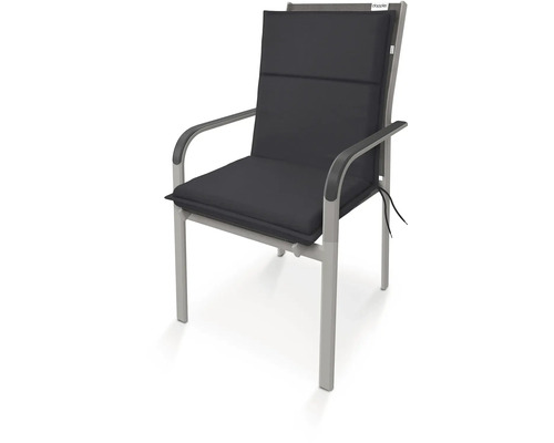 Gartenstuhl mit grauer Polsterauflage