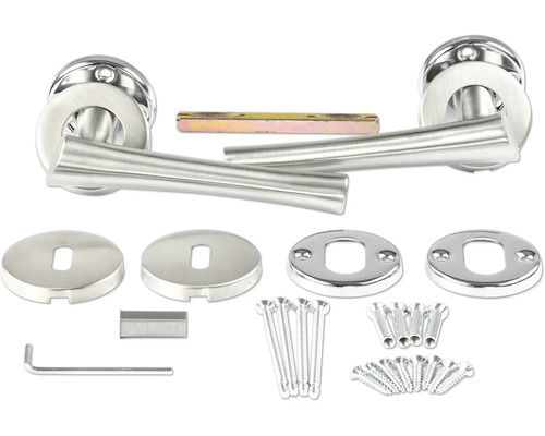 Türdrückergarnitur aus Edelstahl mit Schrauben und Zubehör