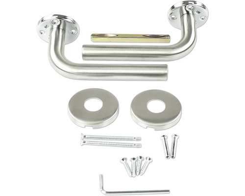 Edelstahl-Türdrücker-Set mit Rosetten und Befestigungsmaterial