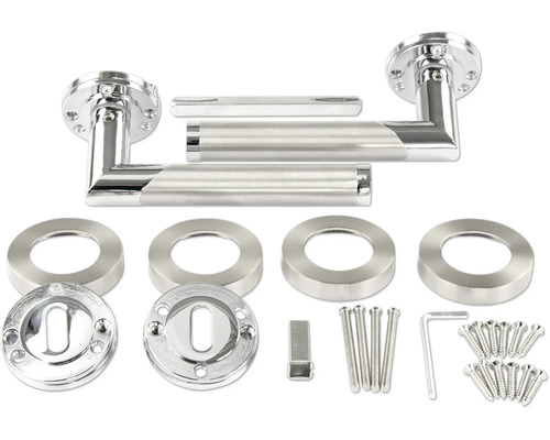 Türgriffgarnitur mit Rosetten und Befestigungsmaterial