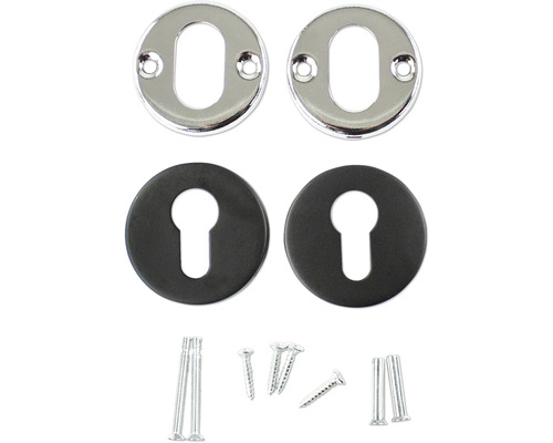 Rosettengarnitur mit Schlüsselrosetten und Befestigungsmaterial