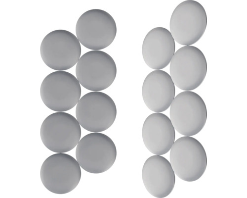 Graue Acrylkugeln in zwei Reihen