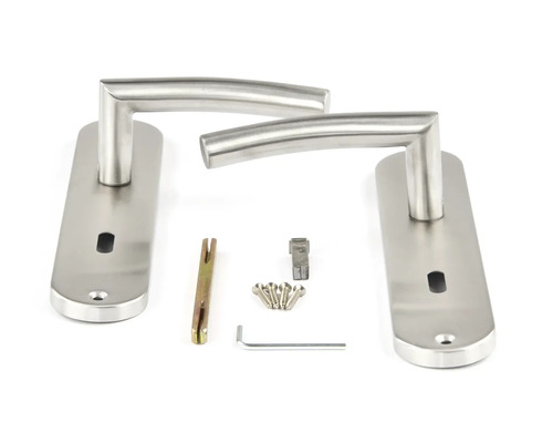 Türdrücker-Garnitur aus Edelstahl mit Montagematerial