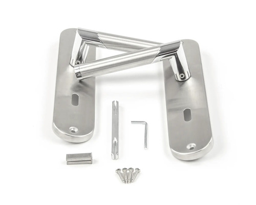 Edelstahl Türdrücker Garnitur mit Befestigungsmaterial