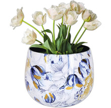 Dekorativer Blumentopf mit Tulpenmotiv für Innenräume