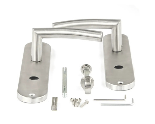 Edelstahl-Langschildgarnitur mit Montagematerial