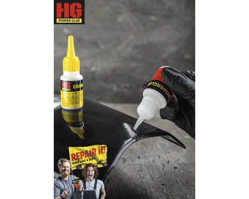 HG Power Glue wird auf ein Werkstück aufgetragen